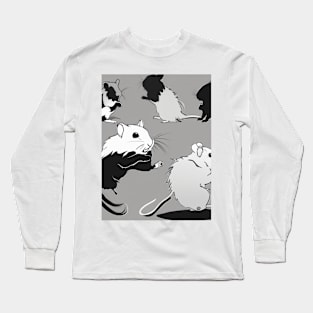 Hamsters Shadow Silhouette Anime Style Collection No. 26 Long Sleeve T-Shirt